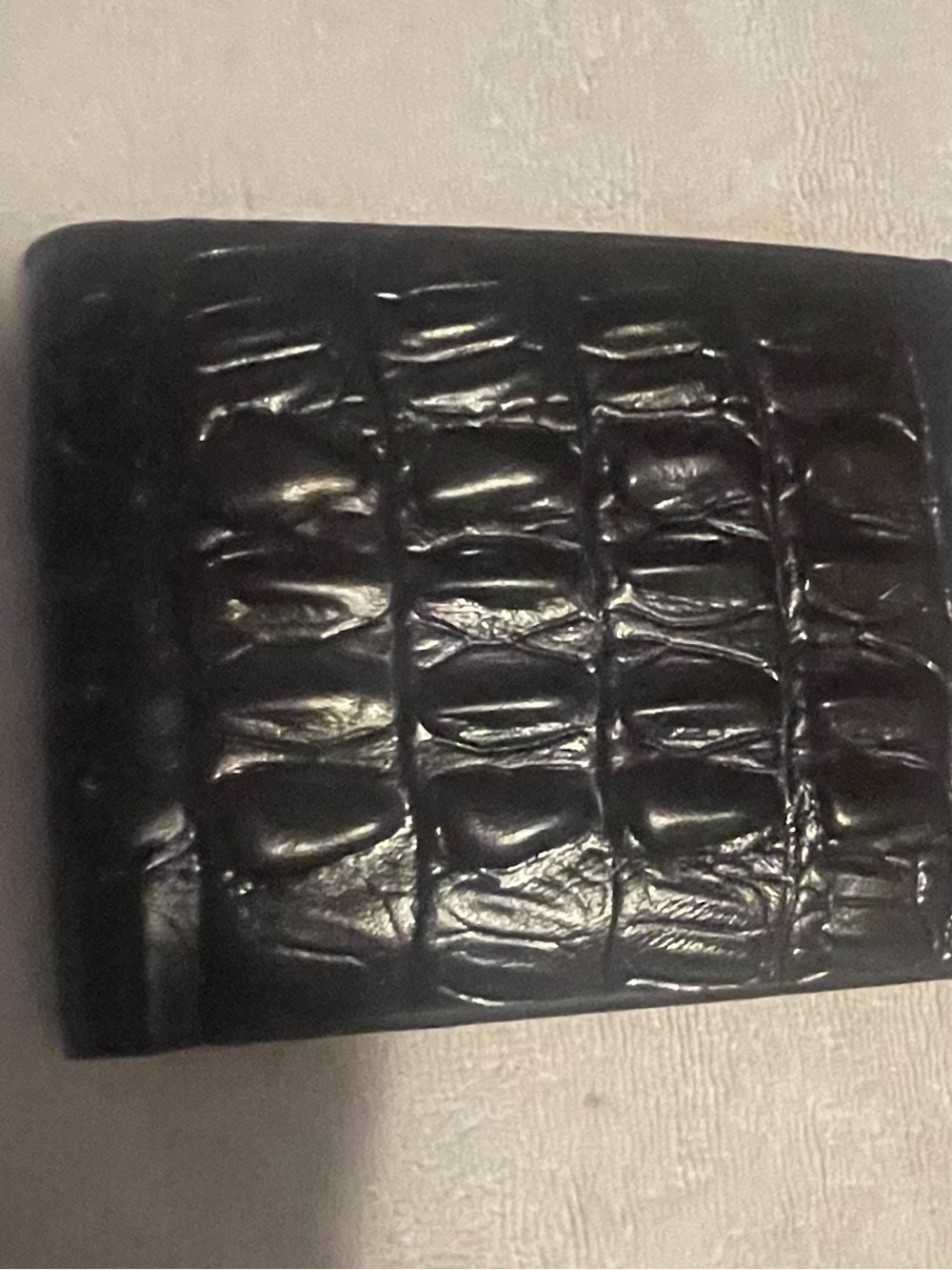 Black Croc-Embossed Wallet